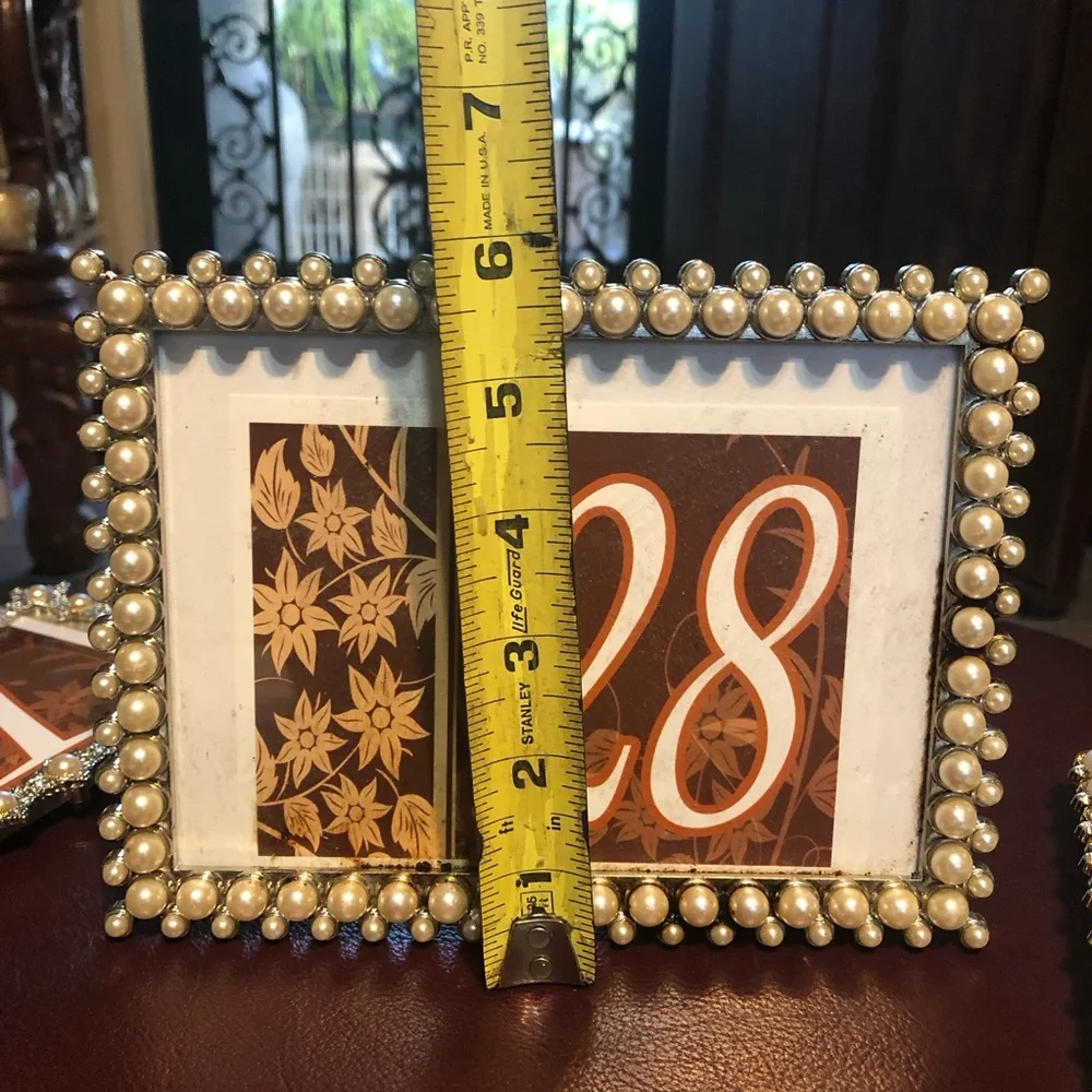 Pearl-Embellished Decorative Picture Frames